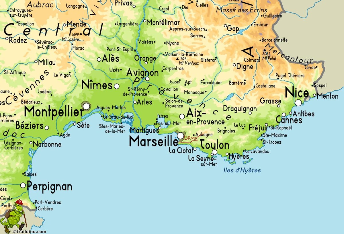 แผนที่ของ france_ regions. kgm และพื้นที่รอบๆบริเวณ